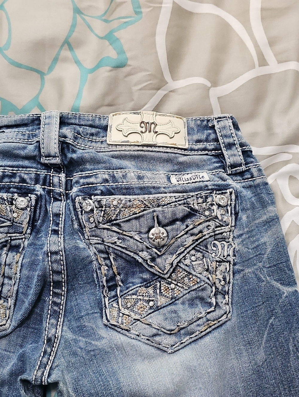 Miss Me Light Blue Embellished Boot Cut Jeans